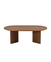Modern 39" Oval Coffee Table with Sturdy Base