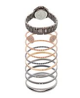 Jessica Carlyle Women's Quartz Gun Tone Metal Alloy Watch, 34mm