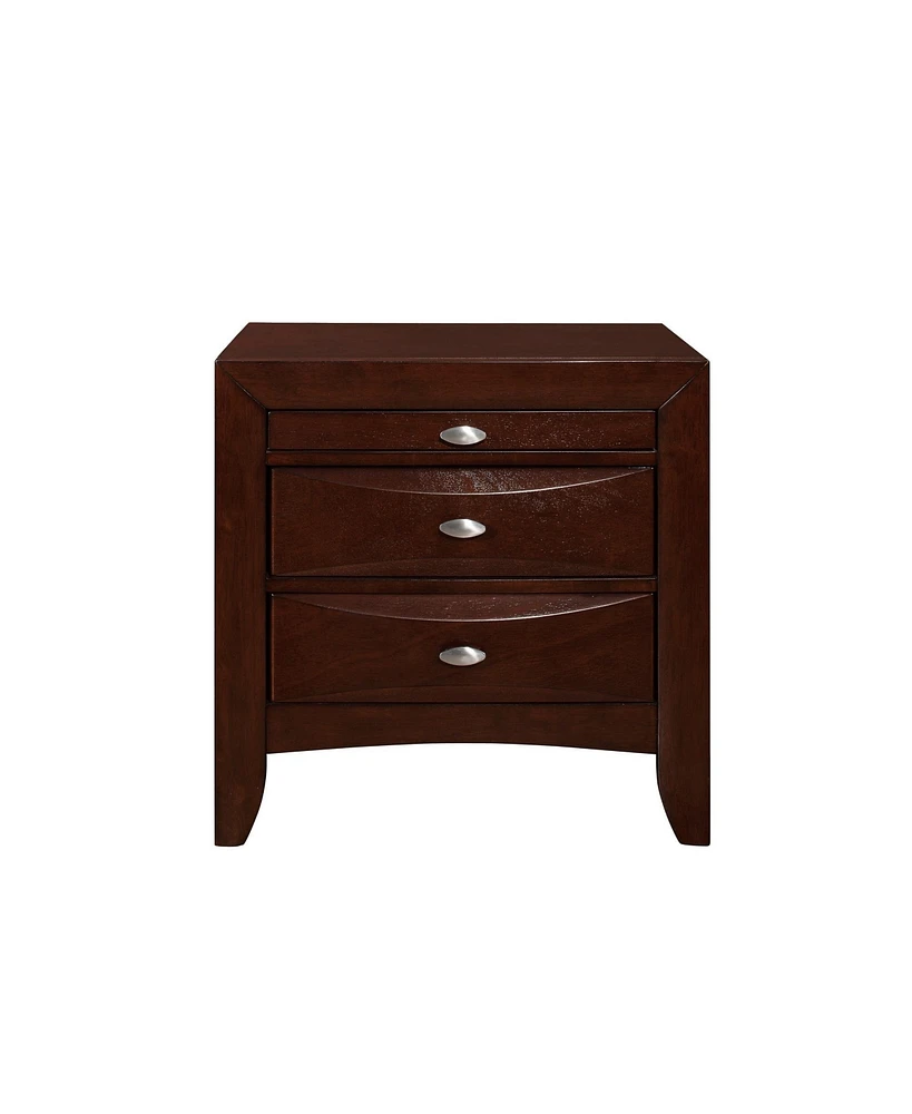 Charming Wood Nightstand with Three Drawers for Bedroom