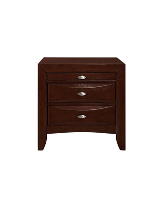 Charming Wood Nightstand with Three Drawers for Bedroom