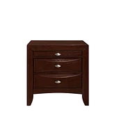 Charming Wood Nightstand with Three Drawers for Bedroom