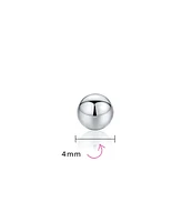 Bling Jewelry Minimalist Plain Simple Round Bead Ball Tragus Cartilage Stud Earrings Shiny Polish .925 Sterling Silver
