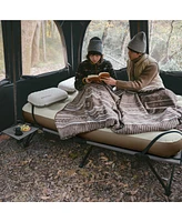 Naturehike 2 Person Camping Cot with Side Table, Folding Camping Bed for Adults(no Air Mattress)