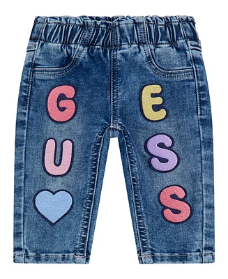 Guess Baby Girls Applique Patches Stretch Denim Jeans