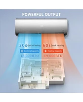 Jinjunye 18000BTU Mini Split Air Conditioner Ductless Inverter Heat Pump, 208-230V 17SEER2, Silver
