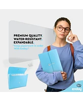 Accordion File Organizer Blue, 7 Pocket Expanding and Cover Folder with Labels, Plastic Portable Desktop Letter A4 Paper, 1 Pc – by Enday