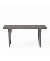 Stylish Outdoor Wicker Table for 8 with All-Weather Durability