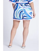 Eloquii Plus Printed Short With Border