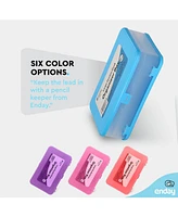 Enday Pencil Box Pink, Large Capacity Plastic Double Deck School Supply Box with 12 Compartments, Plastic Pencil Box with Snap-Tight Lid, Hard Pencil