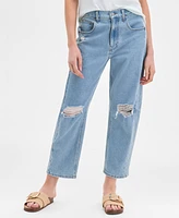 Lucky Brand Women's Distressed High Rise Barrel-Leg Jeans