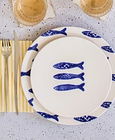 Vietri Santorini Minnows Dinner Plate