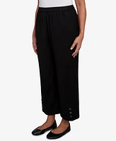 Alfred Dunner Petite Santa Barbara Button Cuffed All Around Elastic Ankle Pants