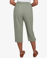 Alfred Dunner Petite Copper Canyon Button Tab Patch Pocket Capri Pants