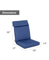Aoodor 4Pcs Outdoor Cartridge High Back Dining Chair Cushion Set, Fade and Water Resistant Polyester Fabric Cover with Ties Zipper