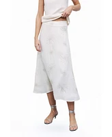 Nocturne Women's Beaded Embroidered Midi Skirt