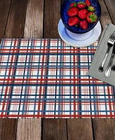 CounterArt Patriotic Plaid Premier Fabric Placemats, Set of 4