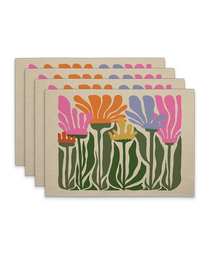 CounterArt Matisse Garden Premier Fabric Placemats, Set of 4