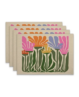 CounterArt Matisse Garden Premier Fabric Placemats, Set of 4