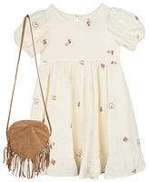 Sparkle & Shine Toddler and Little Girls 2-Piece Fringe Purse Embroidered Dress