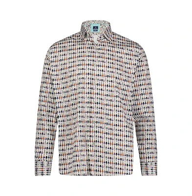 Luchiano Visconti Men's Multicolor Guitar Print shirt