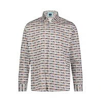 Luchiano Visconti Men's Multicolor Guitar Print shirt