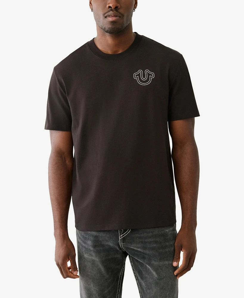 True Religion Men's Short Sleeve Puff Stitch T-Shirt