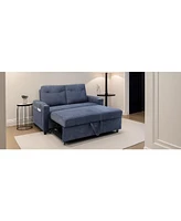 Modern Velvet 3-in-1 Sofa with Pullout Bed, Convertible Sleeper