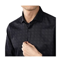 Luchiano Visconti Men's Black Jacquard shirt