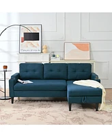 Spacious and Comfortable Modern Sofa with Built-In Storage and Adjustable Leg Rest