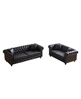 Fx 3 Seats + 2 Seats Combo Sofa Modern living room sofa with solid wood frame and wooden feet, 4 cushions, apartment sofa furniture for living room, l