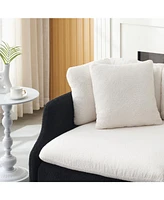 95.3 inches velvet black and white two throw pillows, spacious and comfortable 3 seat sofa, suitable for modern living room. black and white