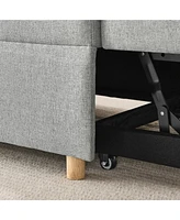 Convertible Sofa Bed Recliner with Adjustable Backrest and Pullout Sofa Bed
