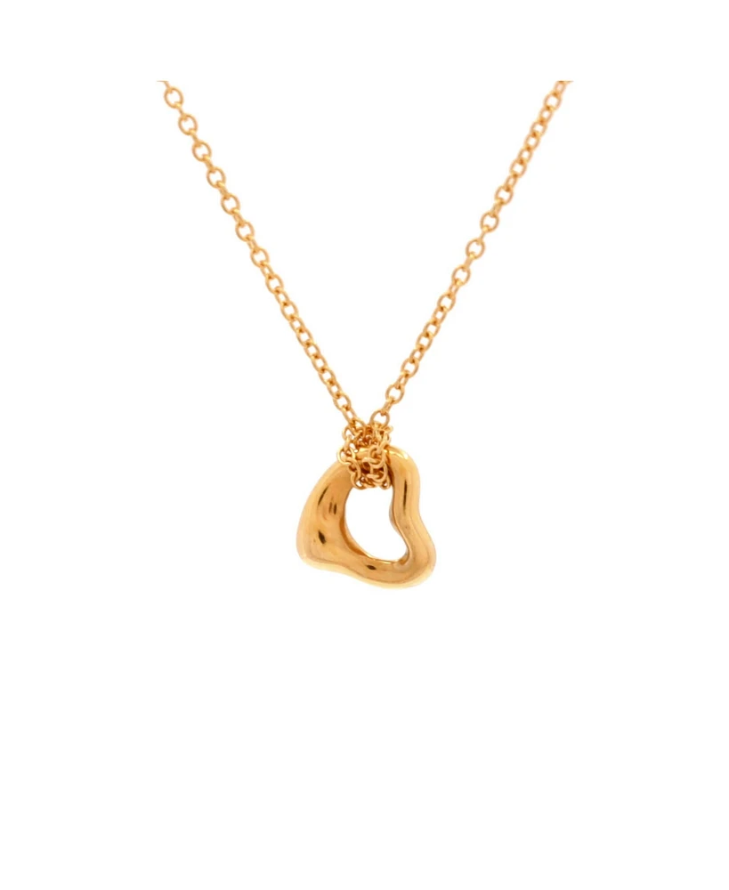 Pre-Owned Tiffany & Co. 7mm Elsa Peretti Open Heart Pendant Necklace 18K Gold