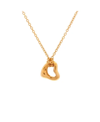 Pre-Owned Tiffany & Co. 7mm Elsa Peretti Open Heart Pendant Necklace 18K Gold