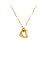 Pre-Owned Tiffany & Co. 7mm Elsa Peretti Open Heart Pendant Necklace 18K Gold
