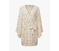 WeWoreWhat Women's Lace Trim Robe