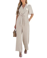 Cupshe Women's Breezy Wide Leg Wrap Jumpsuit