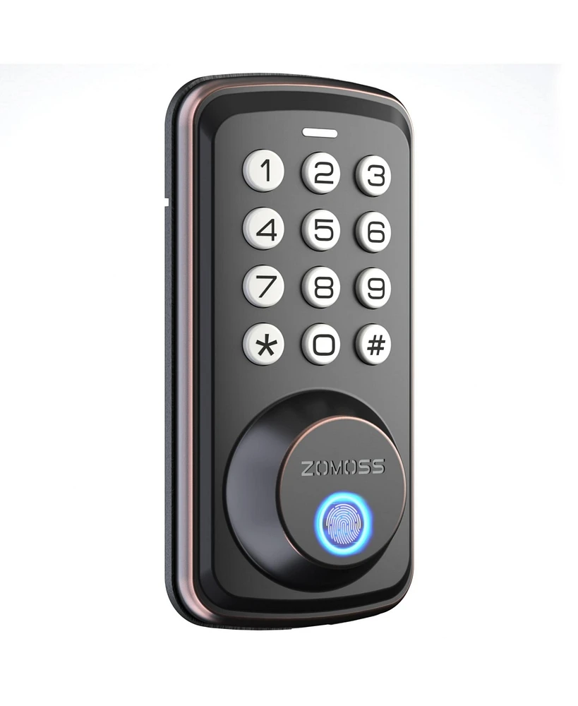 Zachvo Fingerprint Door Lock Keyless Deadbolt, Electric Door Locks with Keypads and Emergency Charging Port