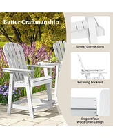 Hdpe Patio Chair with Armrest and Footrest for Indoor Outdoor