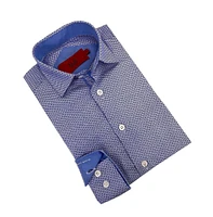 Elie Balleh Little Boys Blue Tonal Neat Slim Fit Shirt