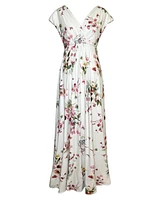 Alie Street London Women's Sophia V-Neck Short Sleeve Maxi Dress
