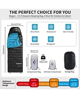 Naturehike Ultralight Down Sleeping Bag, 650FP, 3-4 Season, Adults, 32-42, Waterproof, Compact, Camping, Hiking
