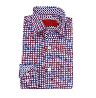 Elie Balleh Big Boys Blue Printed Short Sleeve Slim Fit Shirt