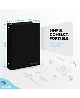 Enday 3-Ring Binder with Clear View Cover and 2 Inside Pockets – Heavy Duty Durable for School Supplies, Office Organization