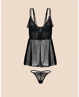 Adore Me Plus Stevie Babydoll & G-String Set Lingerie