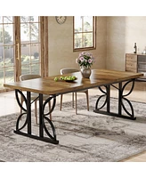Tribesigns 70.47" Rectangular Dining Table, Industrial-Style Kitchen Table for 6-8 People with Metal Frame, Multi-Purpose Table for Dining Room,