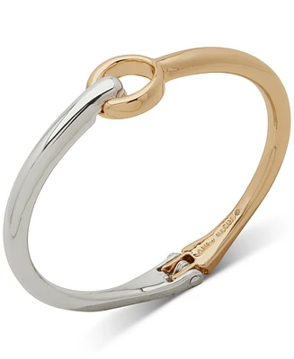 Anne Klein Two-Tone Open Hinged Bangle Bracelet