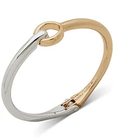 Anne Klein Two-Tone Open Hinged Bangle Bracelet