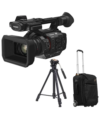 Panasonic Hc-X2 4K Uhd 1" Sensor Professional Camcorder, Bundle with 3-Section Aluminum Video Tripod and Roller Bag