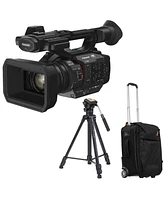 Panasonic Hc-X2 4K Uhd 1" Sensor Professional Camcorder, Bundle with 3-Section Aluminum Video Tripod and Roller Bag